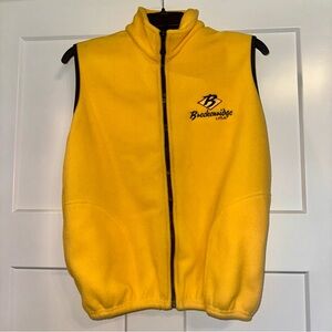 Vtg 90s yellow fleece Breckenridge embroidered vest Large made in USA